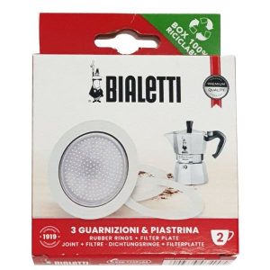 Bialetti 3 darab tömítés + szűrő 2 csészés Moka express kávéfőzőhöz
