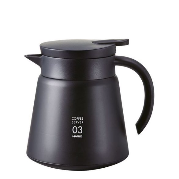 Hario szigetelt rozsdamentes acél szerver V60-03 fekete - 800ml