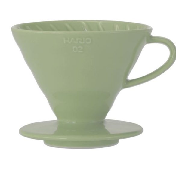 Hario V60-02 ceramic dropper - smoky green + filter 40 pcs