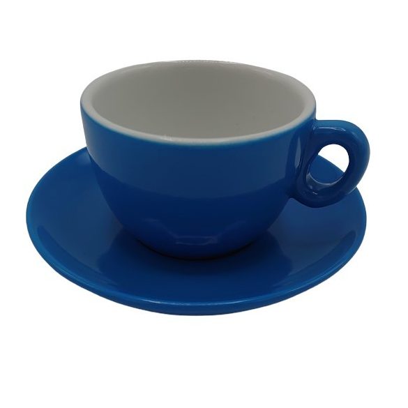 Inkerpor Flat white csésze+tányér 170 ml kék/sárga/menta/piros/rózsaszín/narancs