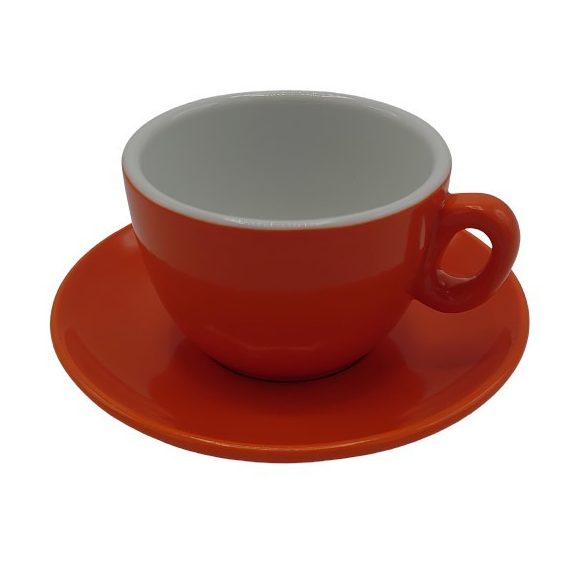 Inkerpor Flat white csésze+tányér 170 ml kék/sárga/menta/piros/rózsaszín/narancs