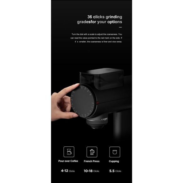 Timemore Sculptor 078 elektromos kávédaráló (Pour-over) - fekete