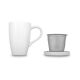 Tea 250 ml csésze+szűrő+tányér fehér
