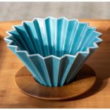 Origami brown wooden drip holder