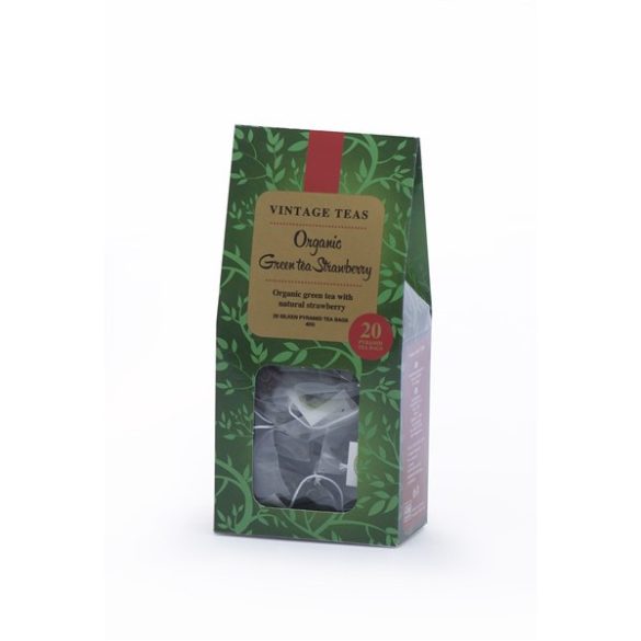 Vintage Teas Organic zöld tea epres 20 db piramis filter 40 g