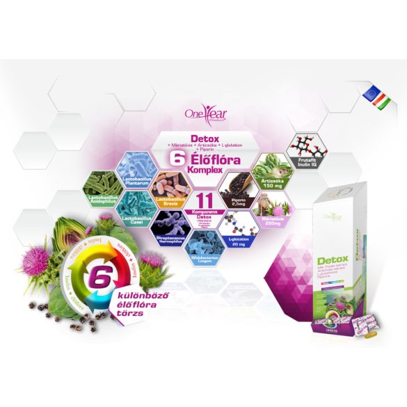 NICS One Year Product Detox + Máriatövis + Articsóka + L-glutation + Piperin + Inulin + élőflóra