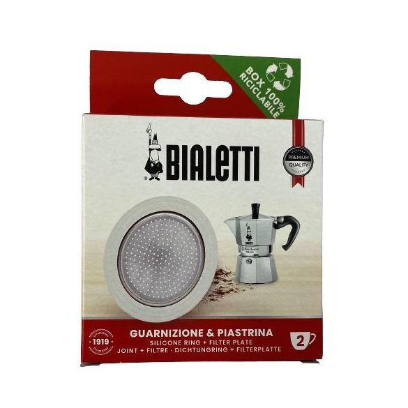 Bialetti szilikon tömítés + szűrő 2 adagos Moka Induction kávéfőzőhöz