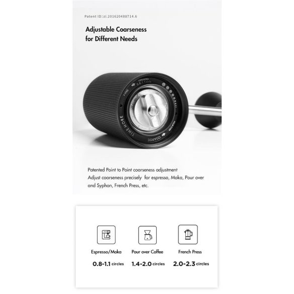 Timemore C3 ESP Pro kézi kávédaráló - fekete