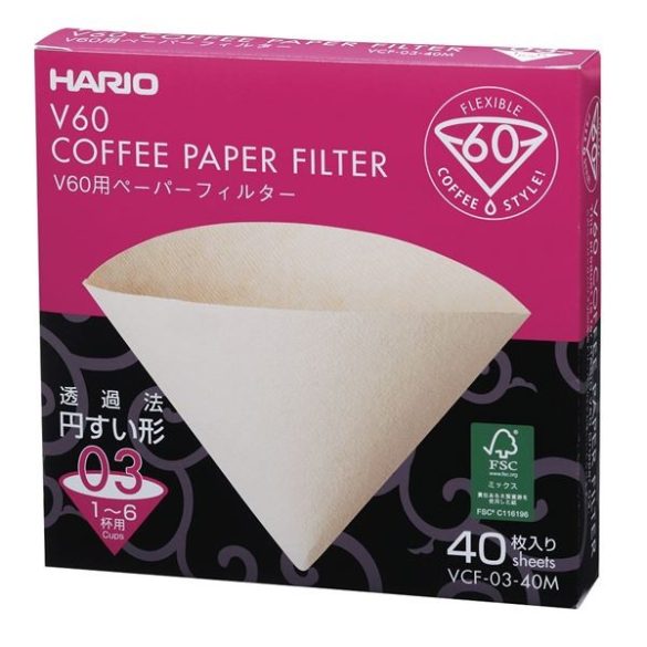 Hario V60-03 dobozos filter papír natúr 40 db